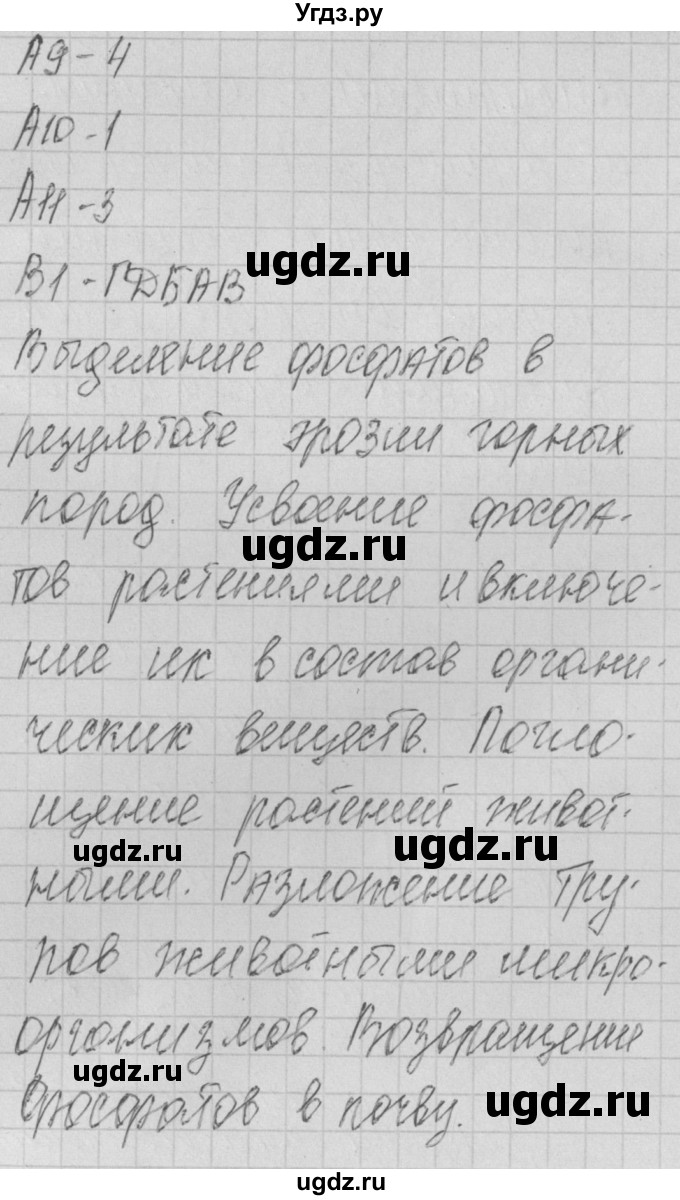 ГДЗ (Решебник) по биологии 11 класс (контрольно-измерительные материалы) Богданов Н.А. / тест 13. вариант / 1(продолжение 2)