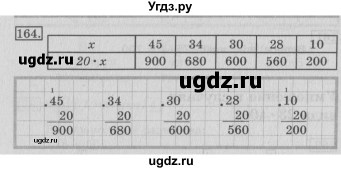 ГДЗ (Решебник №2) по математике 3 класс (рабочая тетрадь) Рудницкая В.Н. / часть 2. упражнение / 164