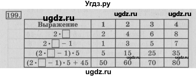 ГДЗ (Решебник №2) по математике 3 класс (рабочая тетрадь) Рудницкая В.Н. / часть 1. упражнение / 199