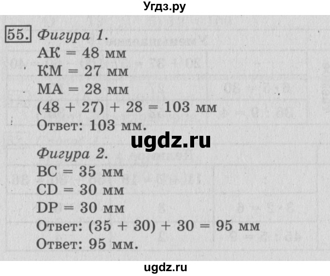 ГДЗ (Решебник №2) по математике 3 класс (рабочая тетрадь) Рудницкая В.Н. / часть 1. упражнение / 55