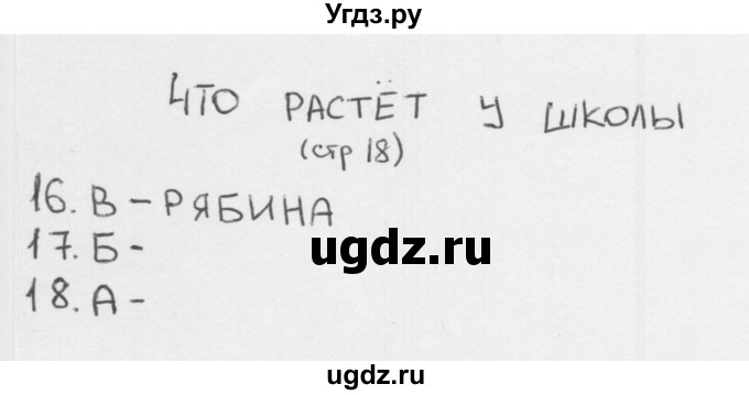 ГДЗ (Решебник 2018) по окружающему миру 1 класс (тесты) Плешаков А.А. / страница / 18