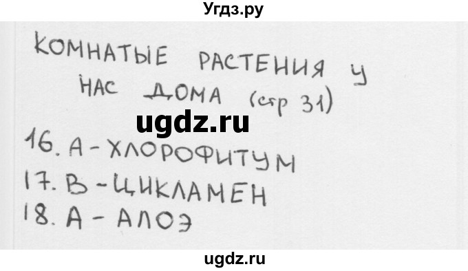 ГДЗ (Решебник 2018) по окружающему миру 1 класс (тесты) Плешаков А.А. / страница / 31