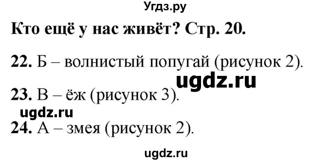 ГДЗ (Решебник 2022) по окружающему миру 1 класс (тесты) Плешаков А.А. / страница / 20
