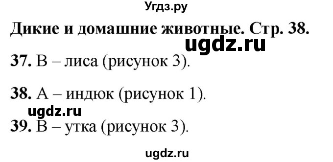 ГДЗ (Решебник 2022) по окружающему миру 1 класс (тесты) Плешаков А.А. / страница / 38