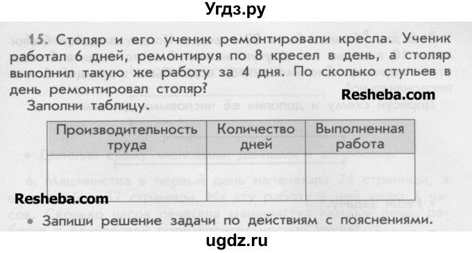 ГДЗ (Учебник) по математике 4 класс (дидактические материалы) Козлова С.А. / текстовые задачи / уроки 54-61 / 15