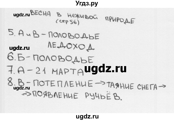 ГДЗ (Решебник 2018) по окружающему миру 2 класс (тесты) Плешаков А.А. / страница / 56