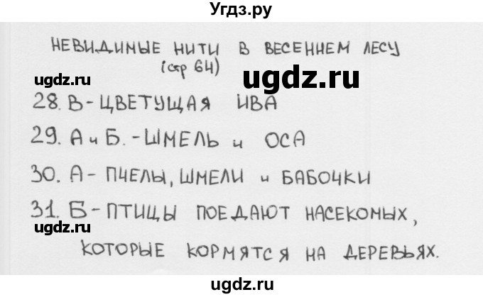 ГДЗ (Решебник 2018) по окружающему миру 2 класс (тесты) Плешаков А.А. / страница / 64