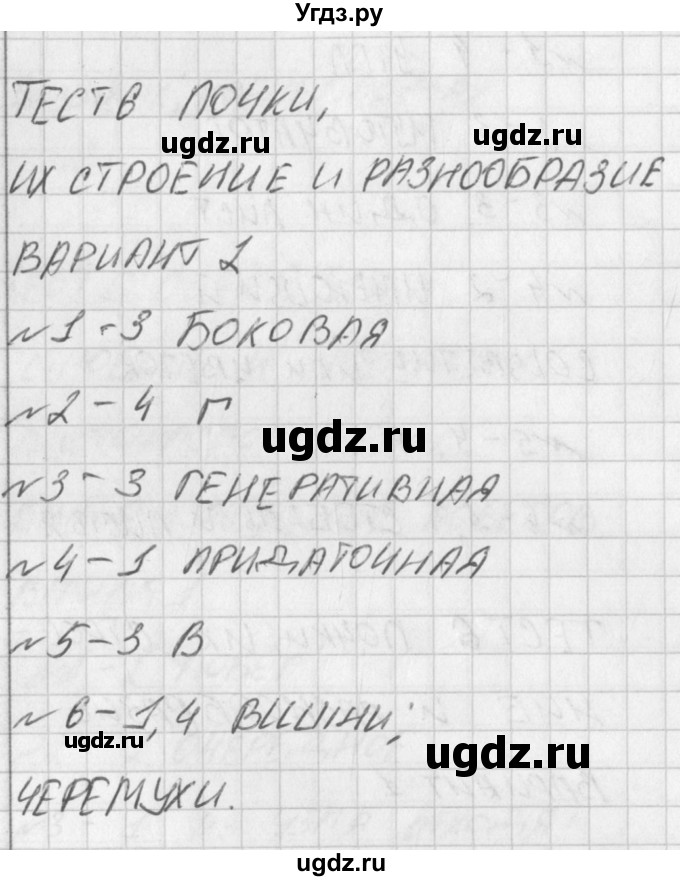 ГДЗ (Решение) по биологии 6 класс (контрольно-измерительные материалы) Богданов Н.А. / тест 6. вариант / 2