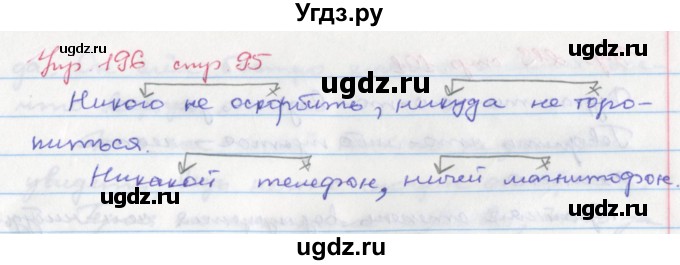 ГДЗ (Решебник) по русскому языку 6 класс (рабочая тетрадь Орфография) Ларионова Л.Г. / упражнение / 196