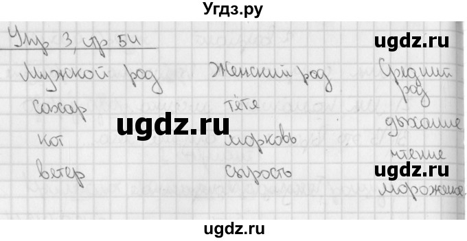 ГДЗ (Решебник) по русскому языку 3 класс (тетрадь для контрольных работ) Романова В.Ю. / страница / 54(продолжение 2)