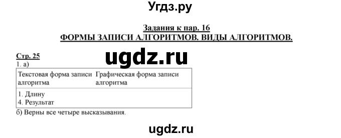 ГДЗ (Решебник) по информатике 4 класс (рабочая тетрадь) Матвеева Н.В. / часть 2. страница номер / 25