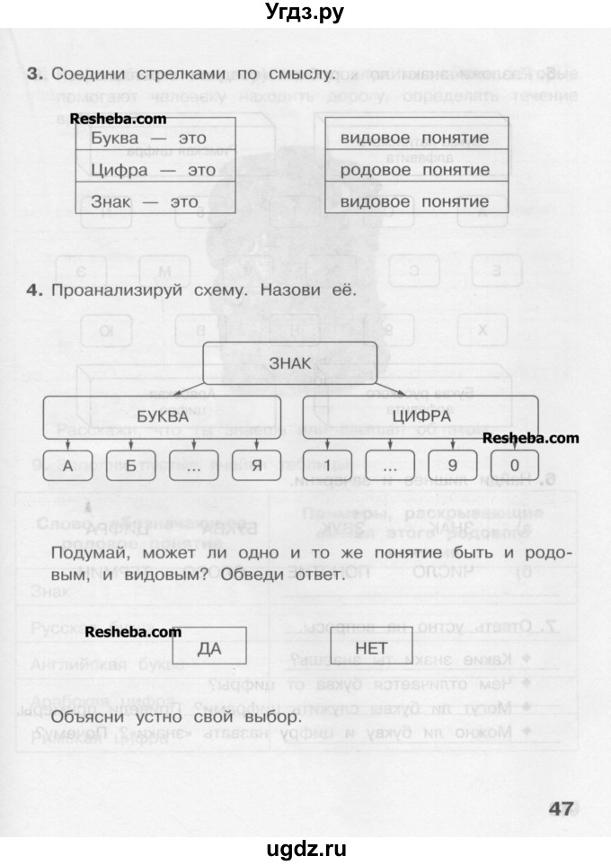 ГДЗ (Учебник) по информатике 4 класс (рабочая тетрадь) Матвеева Н.В. / часть 1. страница номер / 47