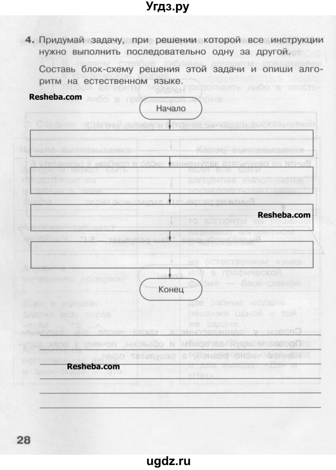 ГДЗ (Учебник) по информатике 4 класс (рабочая тетрадь) Матвеева Н.В. / часть 2. страница номер / 28