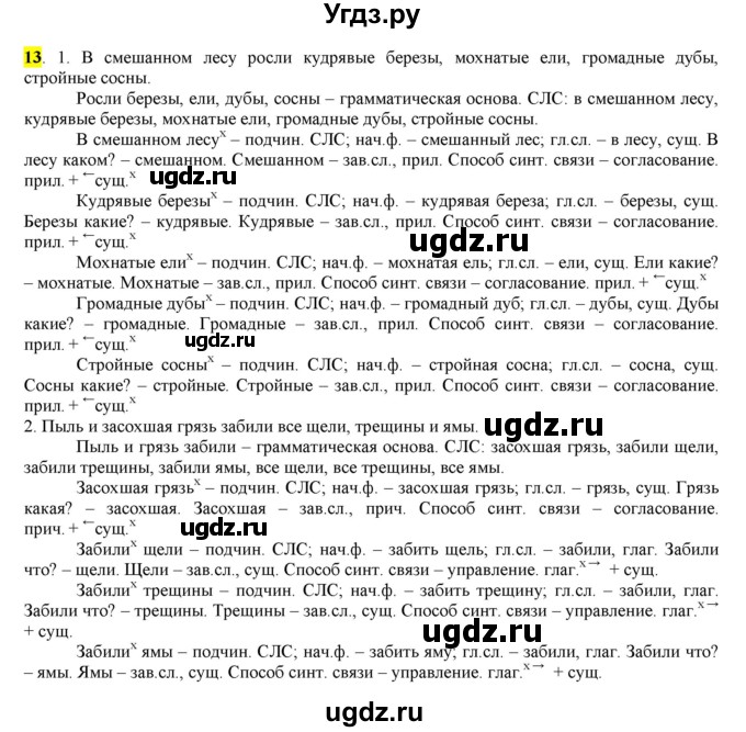 ГДЗ (Решебник) по русскому языку 10 класс Бабайцева В.В. / упражнение номер / 13