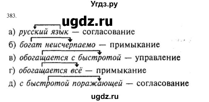 ГДЗ (Решебник) по русскому языку 10 класс Бабайцева В.В. / упражнение номер / 383