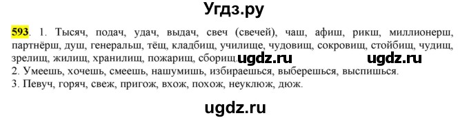 ГДЗ (Решебник) по русскому языку 10 класс Бабайцева В.В. / упражнение номер / 593