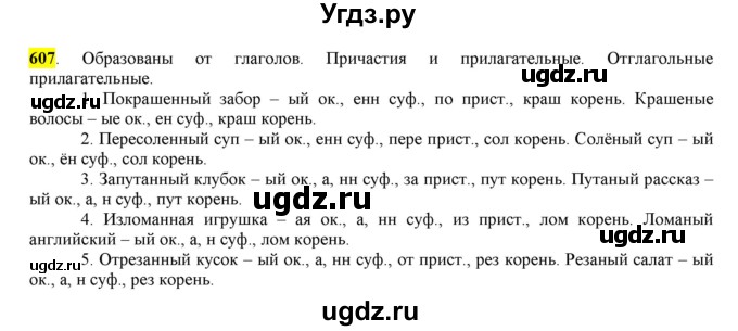 ГДЗ (Решебник) по русскому языку 10 класс Бабайцева В.В. / упражнение номер / 607