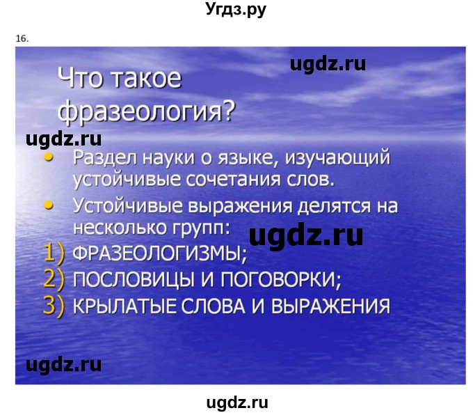 ГДЗ (Решебник) по русскому языку 10 класс Бабайцева В.В. / пвторение лексикологии / 16