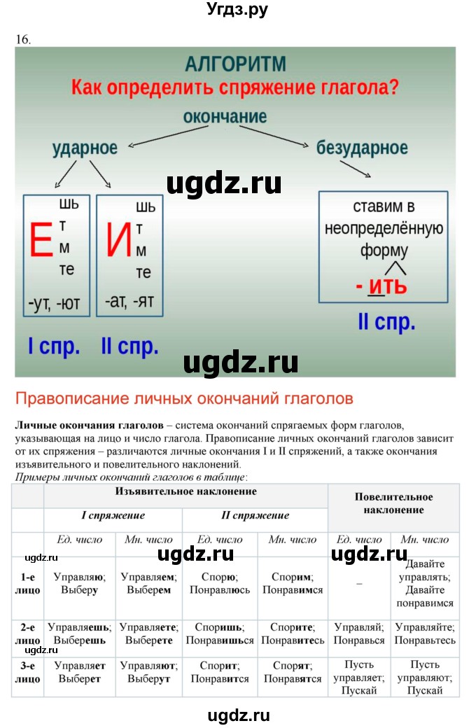 ГДЗ (Решебник) по русскому языку 10 класс Бабайцева В.В. / повторение морфологии / 16