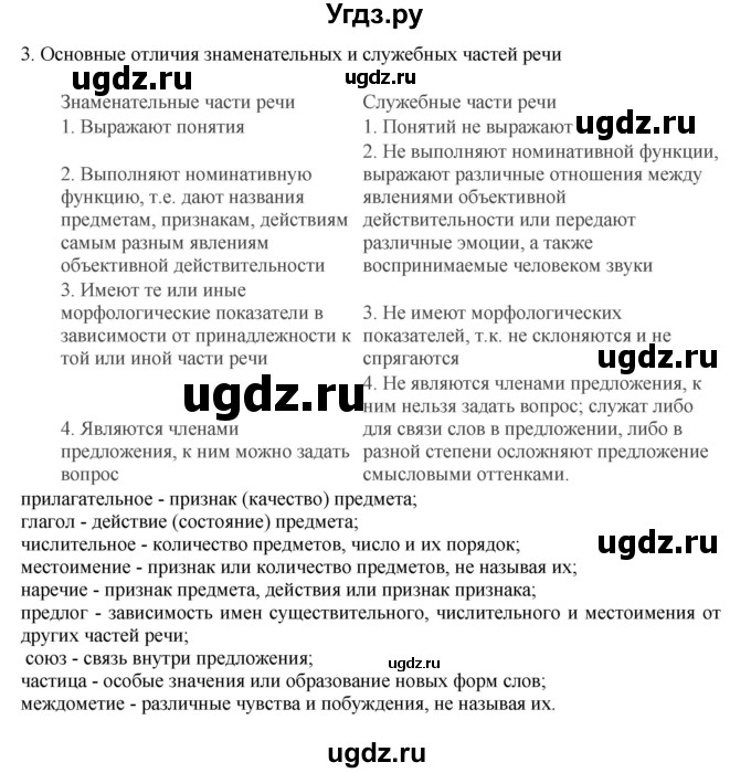ГДЗ (Решебник) по русскому языку 10 класс Бабайцева В.В. / повторение морфологии / 3