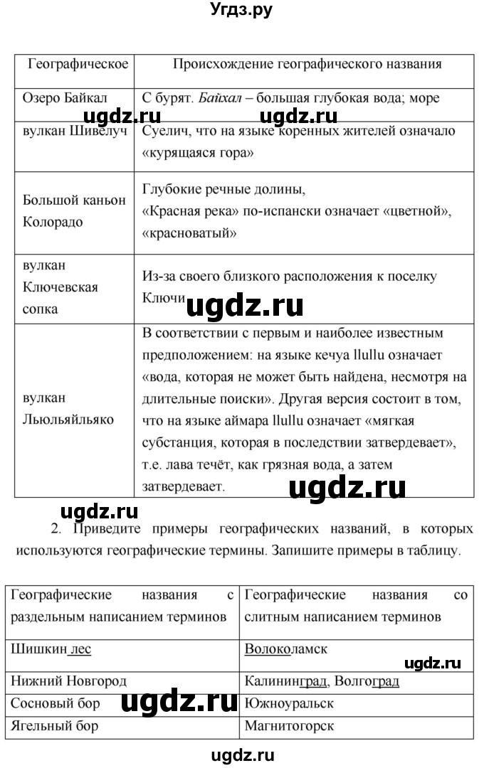 ГДЗ (Решебник) по географии 5 класс А.А. Летягин / параграф номер / 11(продолжение 2)