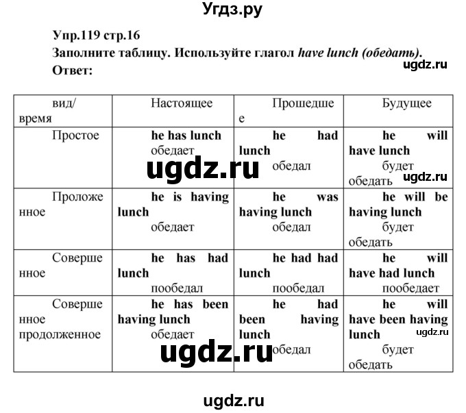 ГДЗ (Решебник) по английскому языку 7 класс (сборник упражнений к учебнику Афанасьевой) Барашкова Е.А. / упражнение номер / 119