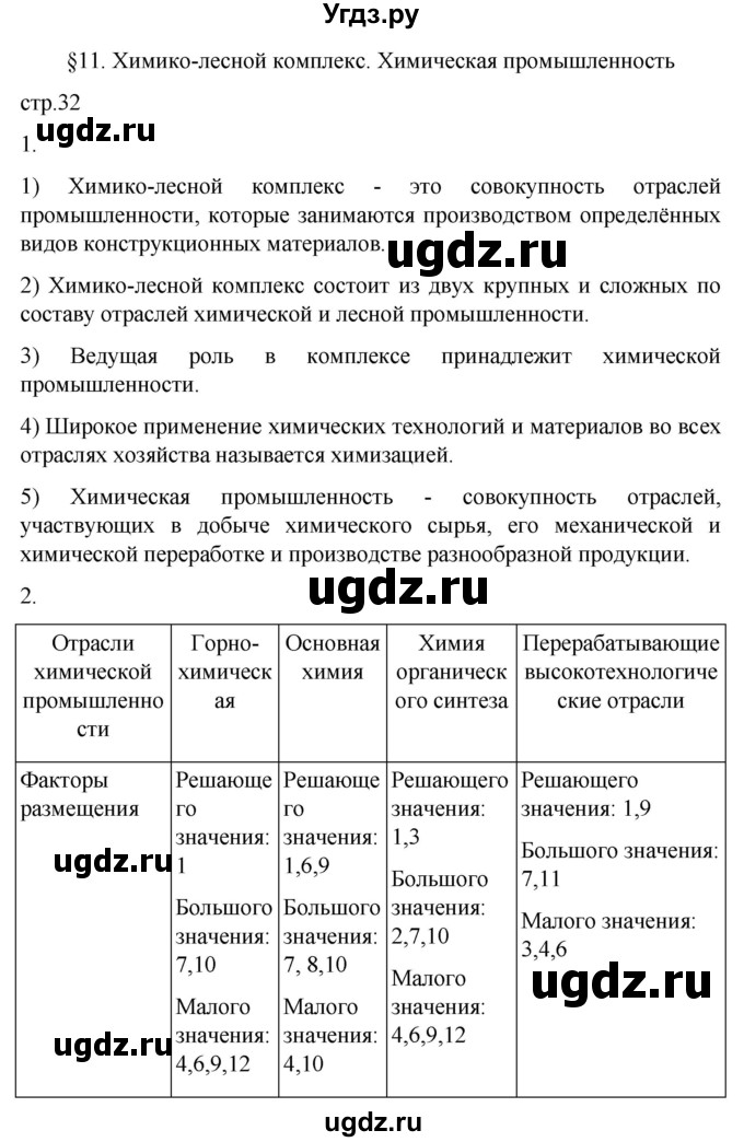 ГДЗ (Решебник 2022) по географии 9 класс (рабочая тетрадь) Таможняя Е.А. / тетрадь №1. страница / 32