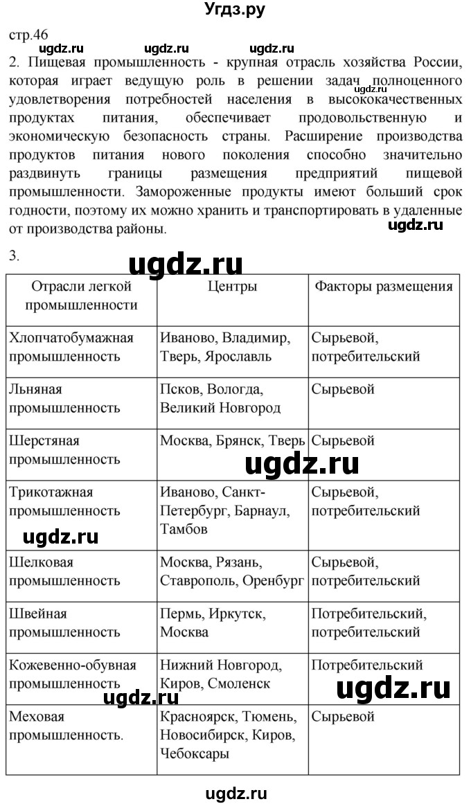 ГДЗ (Решебник 2022) по географии 9 класс (рабочая тетрадь) Таможняя Е.А. / тетрадь №1. страница / 46