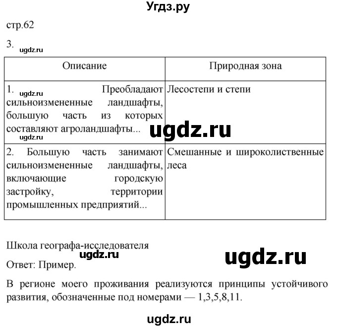 ГДЗ (Решебник 2022) по географии 9 класс (рабочая тетрадь) Таможняя Е.А. / тетрадь №1. страница / 62