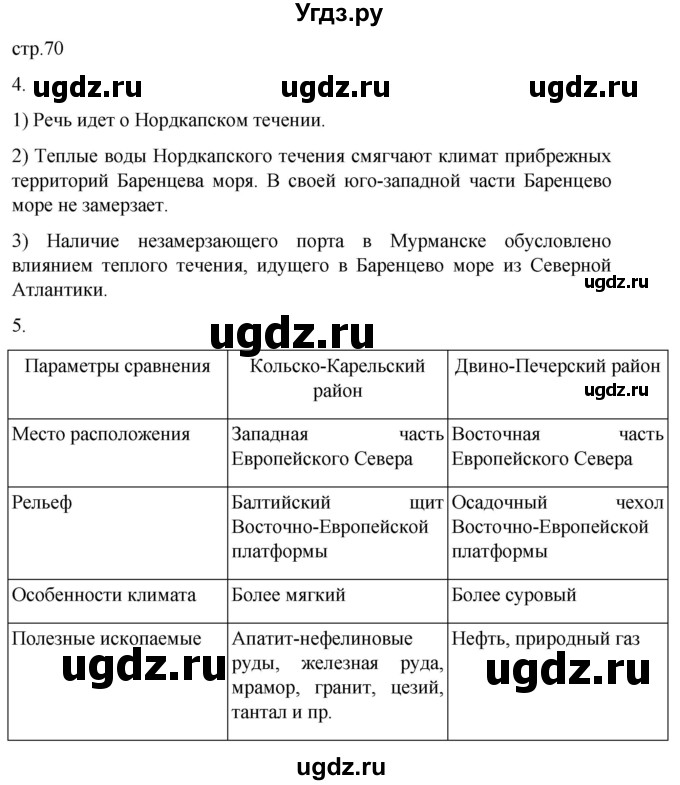 ГДЗ (Решебник 2022) по географии 9 класс (рабочая тетрадь) Таможняя Е.А. / тетрадь №1. страница / 70