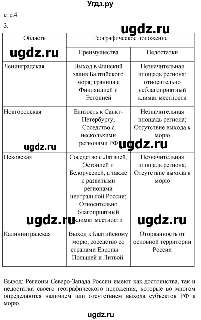 ГДЗ (Решебник 2022) по географии 9 класс (рабочая тетрадь) Таможняя Е.А. / тетрадь №2. страница / 4