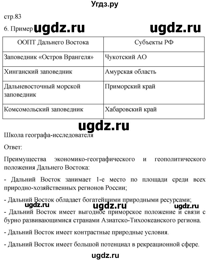 ГДЗ (Решебник 2022) по географии 9 класс (рабочая тетрадь) Таможняя Е.А. / тетрадь №2. страница / 83