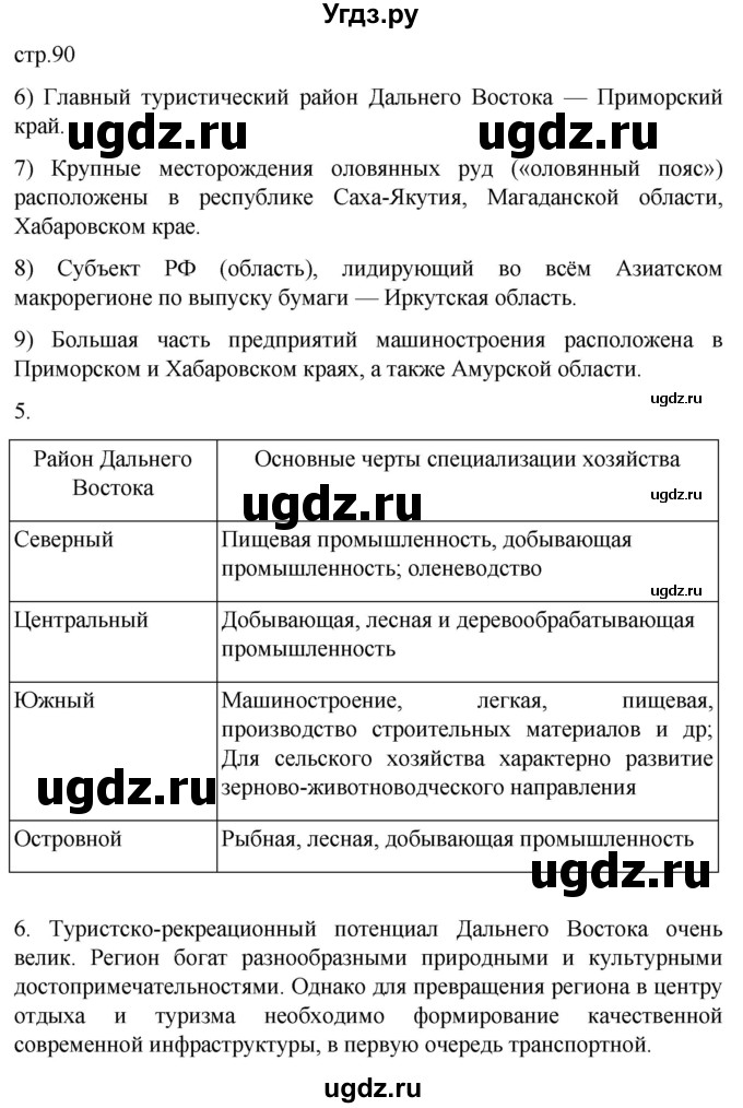 ГДЗ (Решебник 2022) по географии 9 класс (рабочая тетрадь) Таможняя Е.А. / тетрадь №2. страница / 90