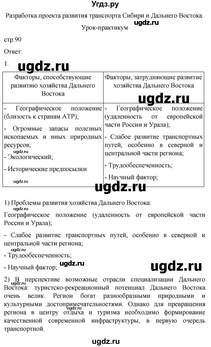 ГДЗ (Решебник 2022) по географии 9 класс (рабочая тетрадь) Таможняя Е.А. / тетрадь №2. страница / 90(продолжение 2)