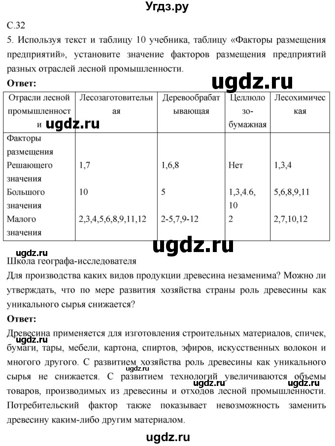 ГДЗ (Решебник 2017) по географии 9 класс (рабочая тетрадь) Таможняя Е.А. / тетрадь №1. страница / 32