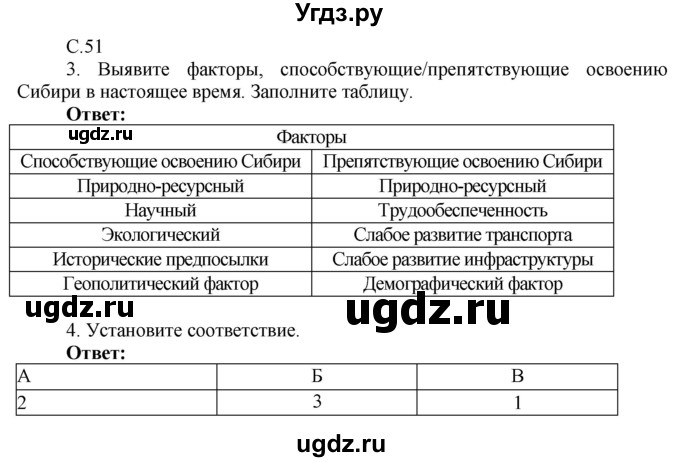 ГДЗ (Решебник 2017) по географии 9 класс (рабочая тетрадь) Таможняя Е.А. / тетрадь №2. страница / 51