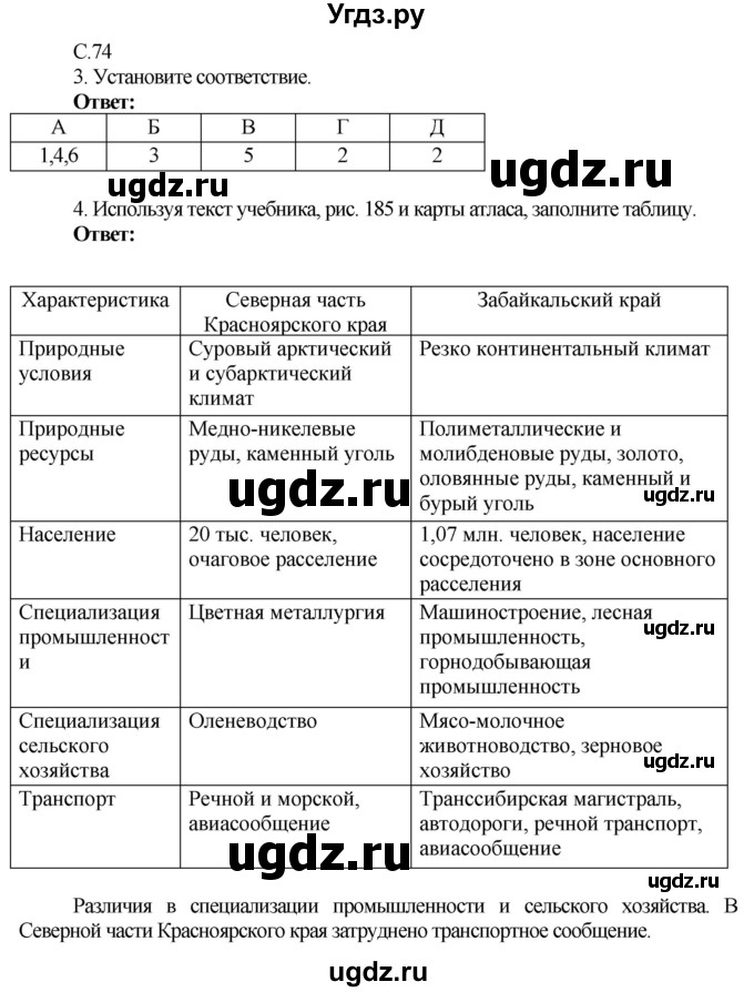 ГДЗ (Решебник 2017) по географии 9 класс (рабочая тетрадь) Таможняя Е.А. / тетрадь №2. страница / 74