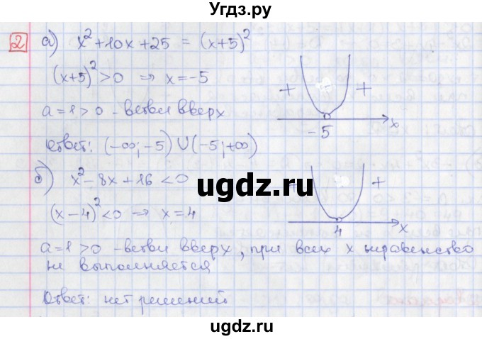 ГДЗ (Решебник) по алгебре 9 класс (дидактические материалы) Потапов М.К. / самостоятельные работы / СР-6 / вариант 2 / 2