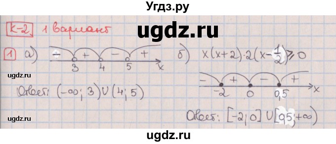 ГДЗ (Решебник) по алгебре 9 класс (дидактические материалы) Потапов М.К. / контрольные работы / КР-2 / вариант 1 / 1