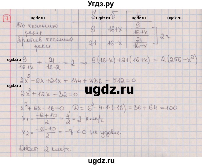 ГДЗ (Решебник) по алгебре 9 класс (дидактические материалы) Потапов М.К. / контрольные работы / КР-2 / вариант 2 / 7