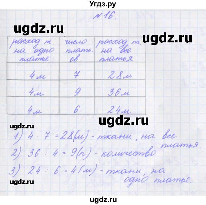 ГДЗ (Решебник) по математике 3 класс (рабочая тетрадь Дружим с математикой) Кочурова Е.Э. / упражнение номер / 16