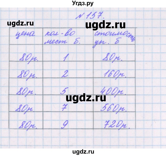 ГДЗ (Решебник) по математике 3 класс (рабочая тетрадь Дружим с математикой) Кочурова Е.Э. / упражнение номер / 157