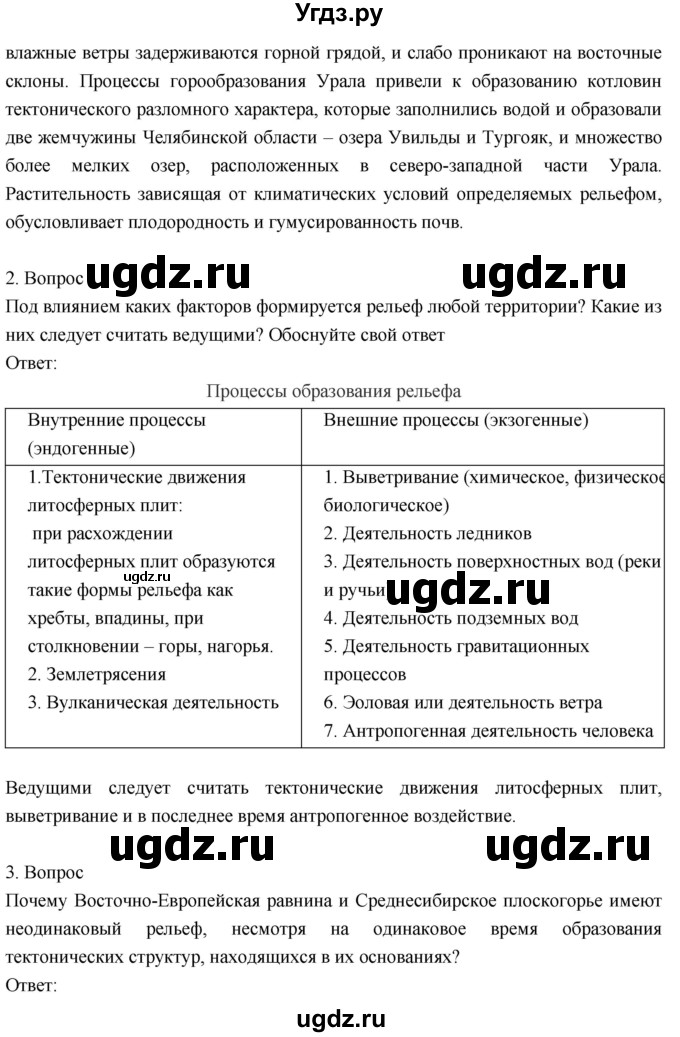 ГДЗ (Решебник к учебнику 2018) по географии 8 класс Пятунин В.Б. / вопросы для обобщения и повторения / стр.97(продолжение 2)