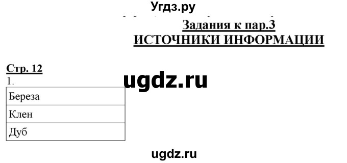 ГДЗ (Решебник) по информатике 2 класс (рабочая тетрадь) Матвеева Н.В. / часть 1. страница номер / 12