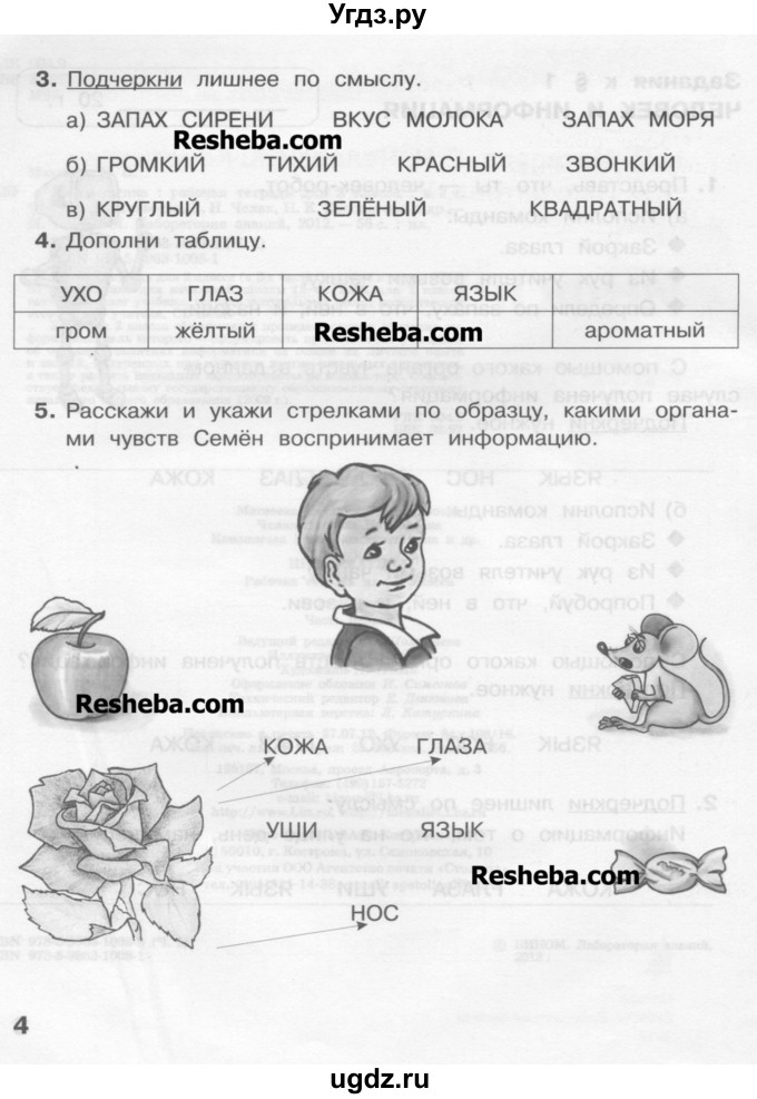 ГДЗ (Учебник) по информатике 2 класс (рабочая тетрадь) Матвеева Н.В. / часть 1. страница номер / 4