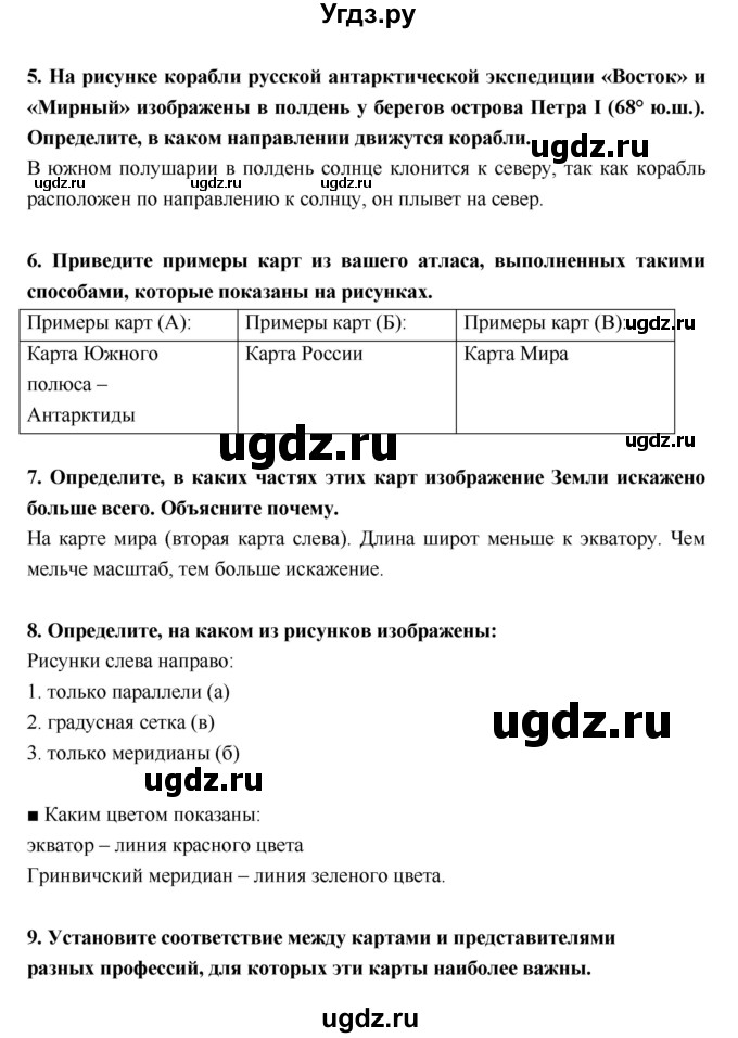 ГДЗ (Решебник) по географии 5 класс (тетрадь-тренажёр) А.А. Лобжанидзе / часть 1. страница номер / 28–31(продолжение 2)