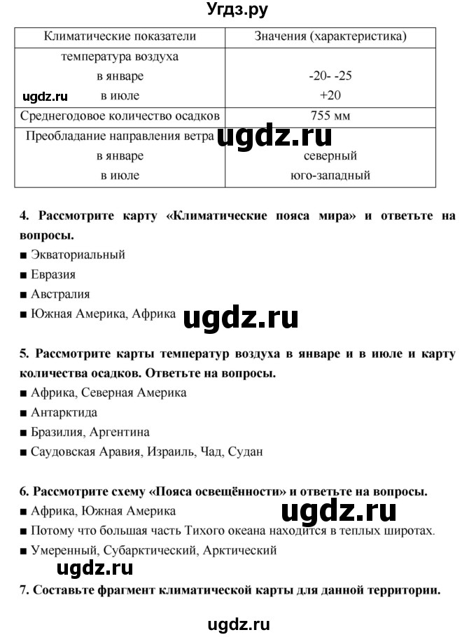 ГДЗ (Решебник) по географии 5 класс (тетрадь-тренажёр) А.А. Лобжанидзе / часть 2. страница номер / 24–27(продолжение 2)