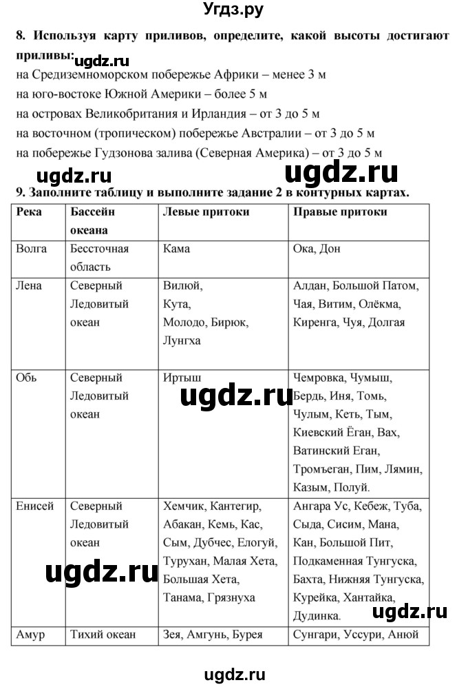 ГДЗ (Решебник) по географии 5 класс (тетрадь-тренажёр) А.А. Лобжанидзе / часть 2. страница номер / 9–14(продолжение 4)