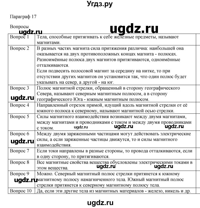 ГДЗ (Решебник) по физике 11 класс Грачев А.В. / § / 17