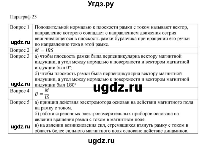 ГДЗ (Решебник) по физике 11 класс Грачев А.В. / § / 23